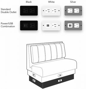 Power Outlets for Booth Seating Restaurants